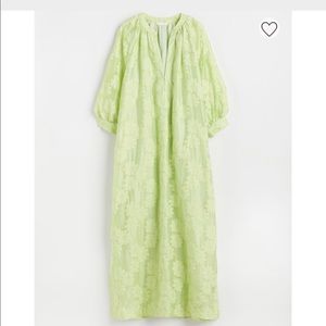 H&M green floral caftan maxi dress